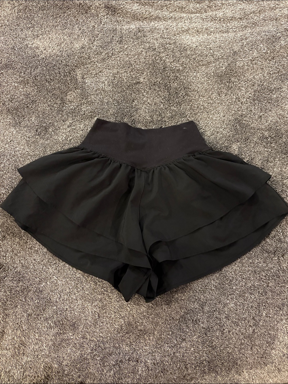 aerie Offline Black Layered Ruffle Skort Shorts